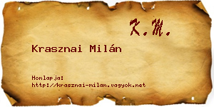 Krasznai Milán névjegykártya
