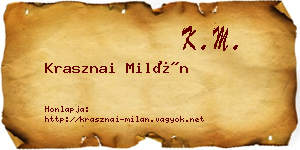 Krasznai Milán névjegykártya