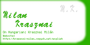 milan krasznai business card