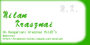 milan krasznai business card